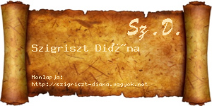 Szigriszt Diána névjegykártya